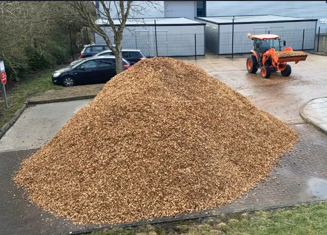 Impressive wood chip delivery!
